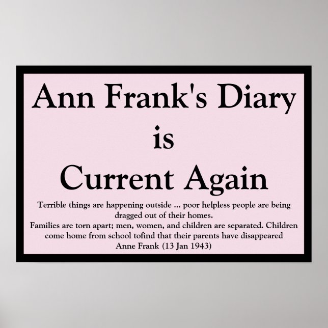 Poster Citação do Diário de Ann Frank (Frente)
