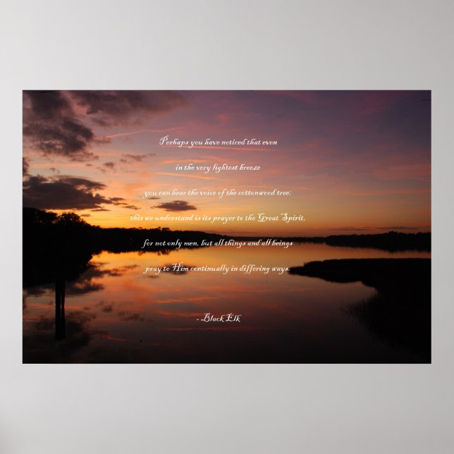 Póster Citação do Elk Negro - Talvez Você Tenha Notado... (Frente)