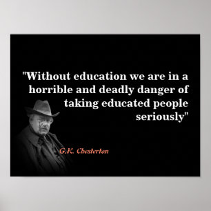Poster Citação do G.K. Chesterton sobre Educação