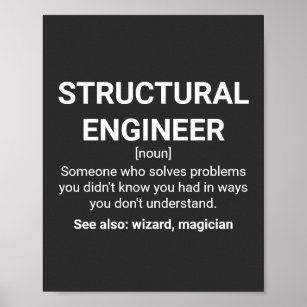 Poster Citação do Humor de Definição de Engenheiro Estrut