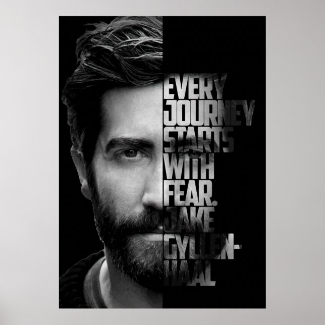Poster Citação do Jake Gyllenhaal preto e branco (Frente)