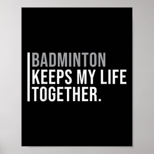 Poster Citação do Jogador de Badminton Hobby
