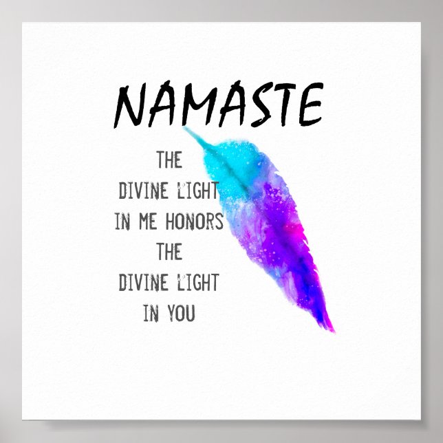 Poster Citação do Namaste sobre a arte da pena de tartaru (Frente)