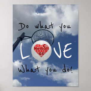 Poster Citação do Netball de Amor Motivacional