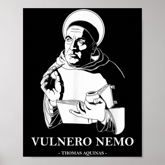 Poster Citação do Santo Católico Vulnero Nemo Thomas Aqui (Frente)