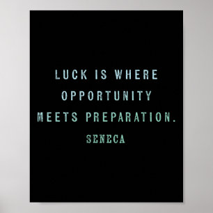 Poster Citação Do Seneca, Motivação Para O Sucesso Sorte
