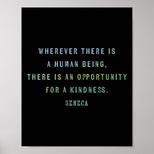 Poster Citação Do Seneca Sobre Oportunidades De Bondade,