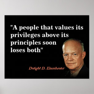 Poster Citação Eisenhower Sobre Privilégios E Princíp