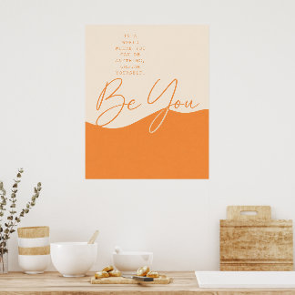 Poster Citação Empoderadora Bege e Laranja – Minimalista