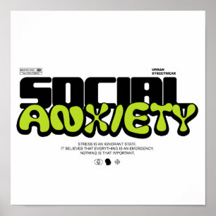 Poster Citação engraçada de "Ansiedade Social" para intro
