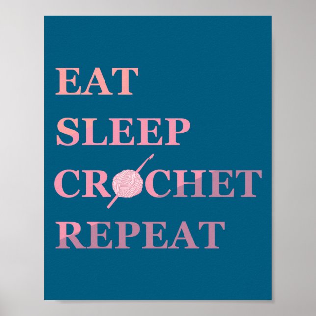 Poster Citação Engraçada de Crochê (Frente)