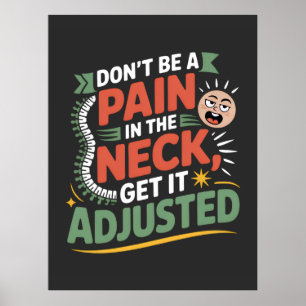 Poster Citação engraçada de cuidados quiropráticos com a 