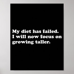 Poster Citação engraçada de dieta humor sarcástico de per