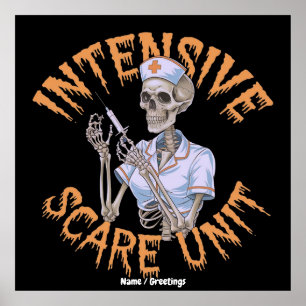 Poster Citação engraçada de enfermeira no Halloween Unida