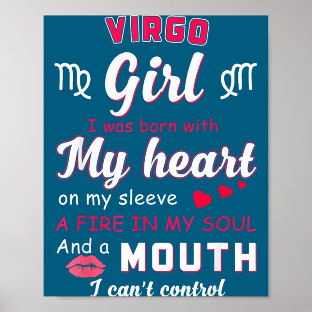 Poster Citação engraçada de garota de Virgem com aniversá (Frente)