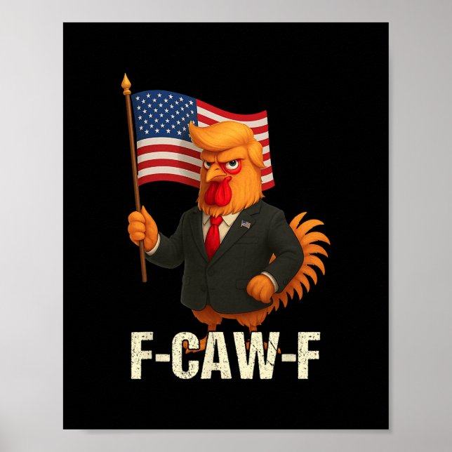 Poster Citação engraçada de humor de frango meme de galo  (Frente)
