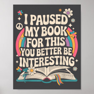 Poster Citação engraçada de leitura para bibliófilo e bib