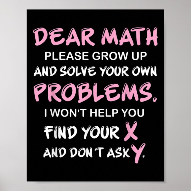 Poster Citação Engraçada de Matemática (Frente)