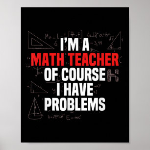Poster Citação Engraçada de Matemática Matemática Querido