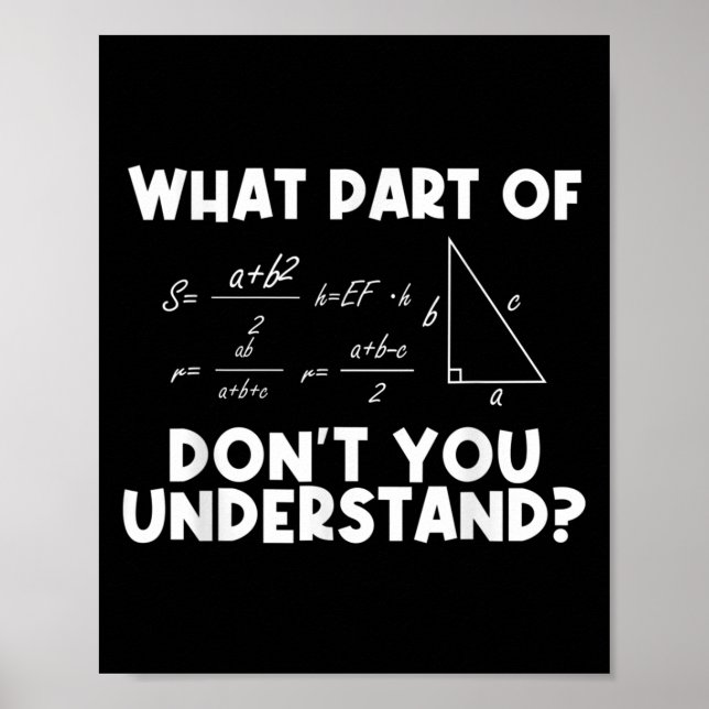 Poster Citação engraçada de matemática Matemática Querido (Frente)
