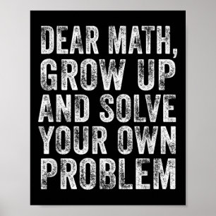 Poster Citação Engraçada de Matemática Querido Professor 