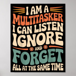 Poster Citação engraçada de multitarefa Humor sarcástico 