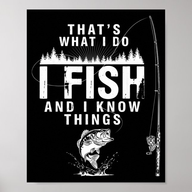 Poster Citação engraçada de peixe, é isso que peixes sabe (Frente)
