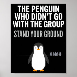 Poster Citação engraçada de pinguim pensador independente
