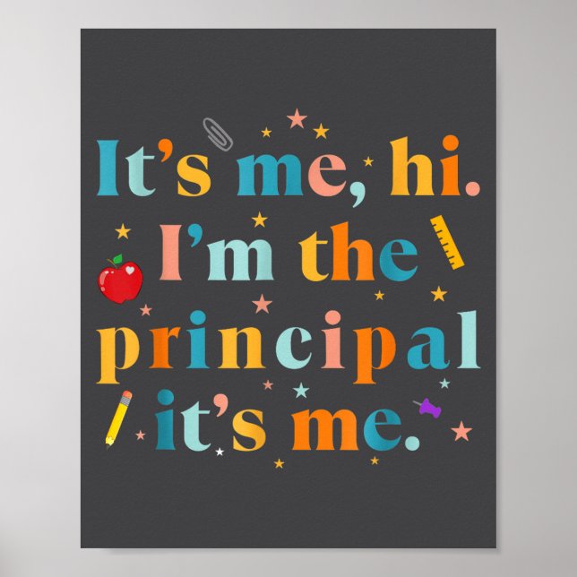 Poster Citação engraçada de professor É eu Oi Eu sou o Di (Frente)