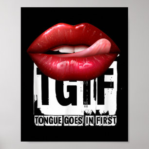 Poster Citação engraçada de Y TGIF Língua entra primeiro 