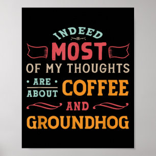 Poster Citação engraçada do Dia do Groundhog - Café retrô