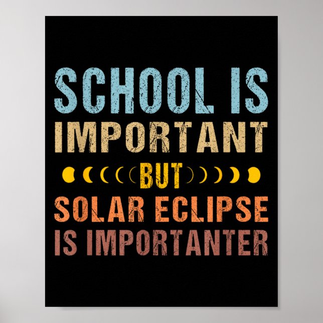Poster Citação engraçada do eclipse solar Escola Importan (Frente)