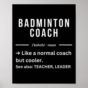 Poster Citação engraçada e legal de treinador de badminto