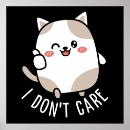 Poster Citação Engraçada Fofa e Sarcástica de Gato com Po