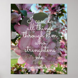 Poster Citação espiritual Inspiracional com Flores Rosa