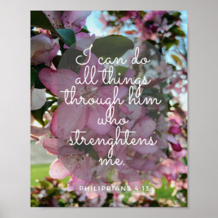 Poster Citação espiritual Inspiracional com Flores Rosa