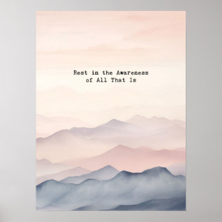 Poster citação espiritual mindfulness arte de parede pôst