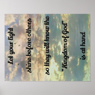 Póster Citação espiritual "Reino de Deus" sobre o céu com