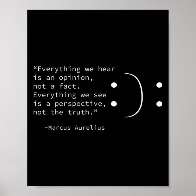 Poster Citação Estática De Marcus Aurélio, Stoicismo Filo (Frente)