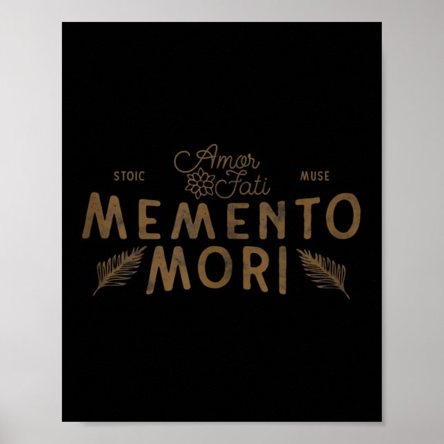 Poster Citação estativa _ Amor Fati _ Memento Mori _ Boho (Frente)
