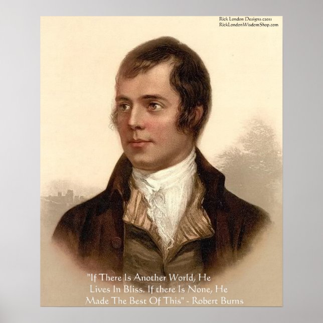Póster Citação Famosa de Robert Burns (Frente)