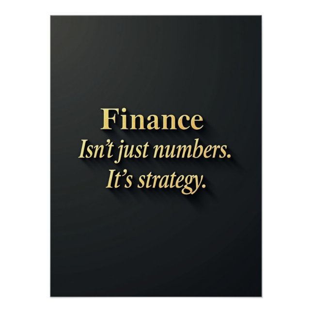 Póster Citação Financeira Elegante | Minimalista  (Frente)