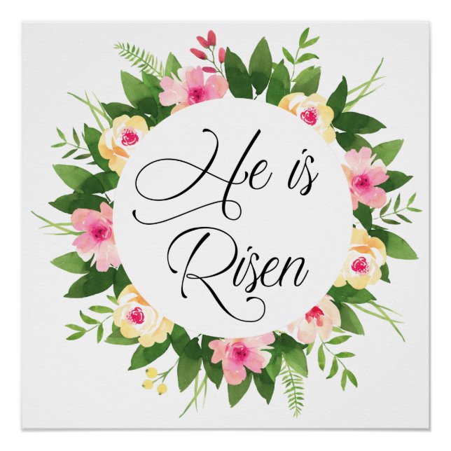 Póster Citação floral religiosa inspiradora poster (Frente)