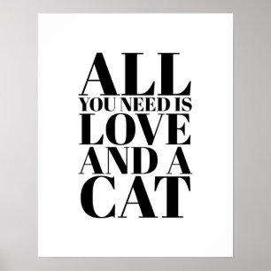 Poster Citação Fofa Tudo o que Você Precisa é Amor e um G