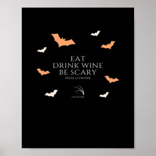 Poster Citação Hallowine Halloween Comer Beber