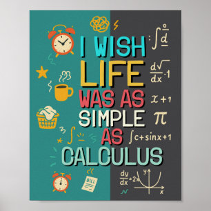 Poster Citação hilária de matemática presente perfeito pa
