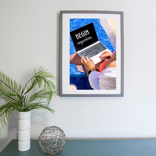 Poster Citação Inspiracional Começar em Qualquer Lugar (Criador carregado)