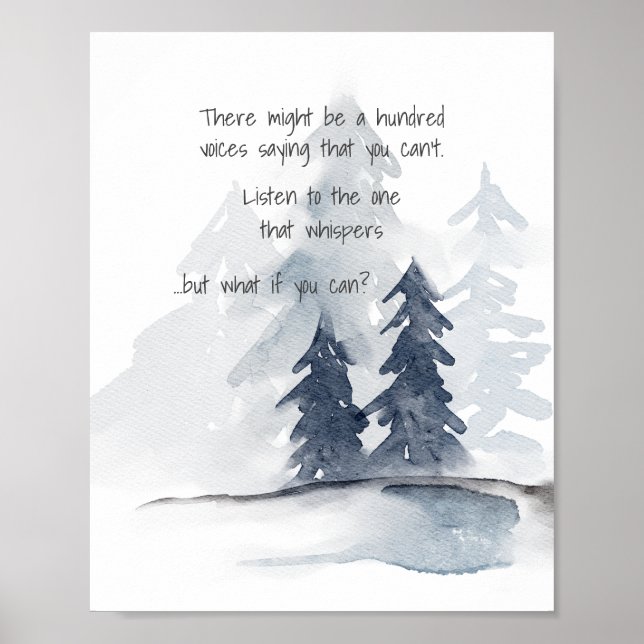 Poster Citação Inspiracional E se você puder (Frente)