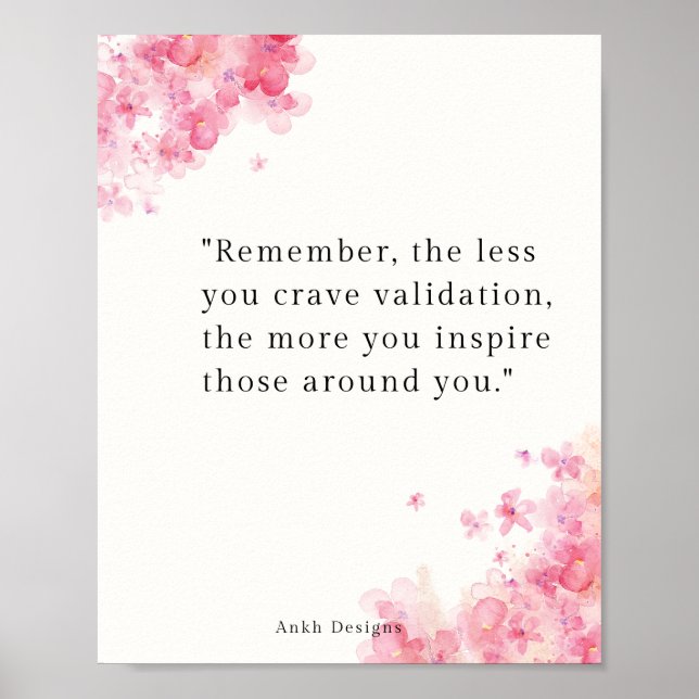 Poster Citação Inspiracional - Parar de Buscar Validação (Frente)