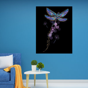 Póster Citação Inspiradora Ainda Subo Libélula Floral